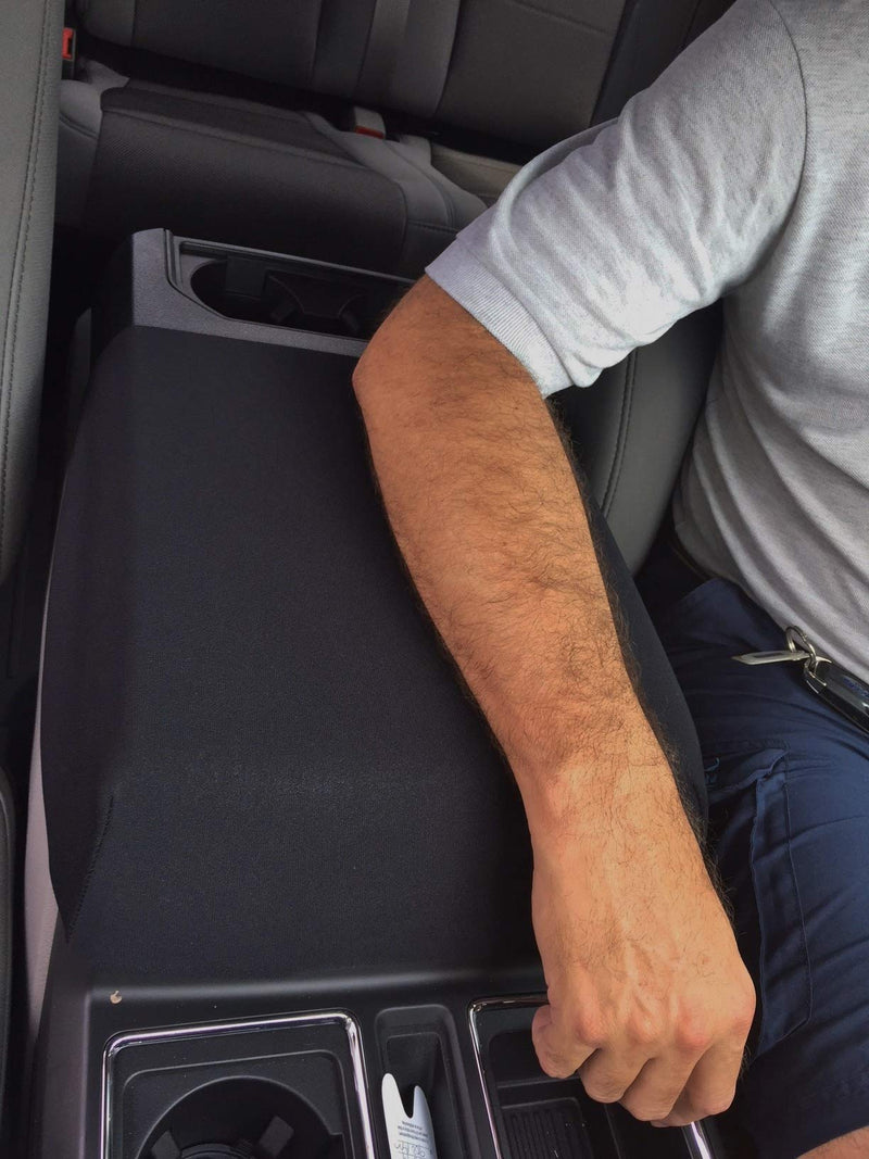  [AUSTRALIA] - Auto Console Covers- Center Console Armrest Lid Cover Waterproof Neoprene Fabric. Compatible with The 2015-2020 Ford F-350. The Console Cover is not Sold or Created by Ford Motor Co. (Black) Black