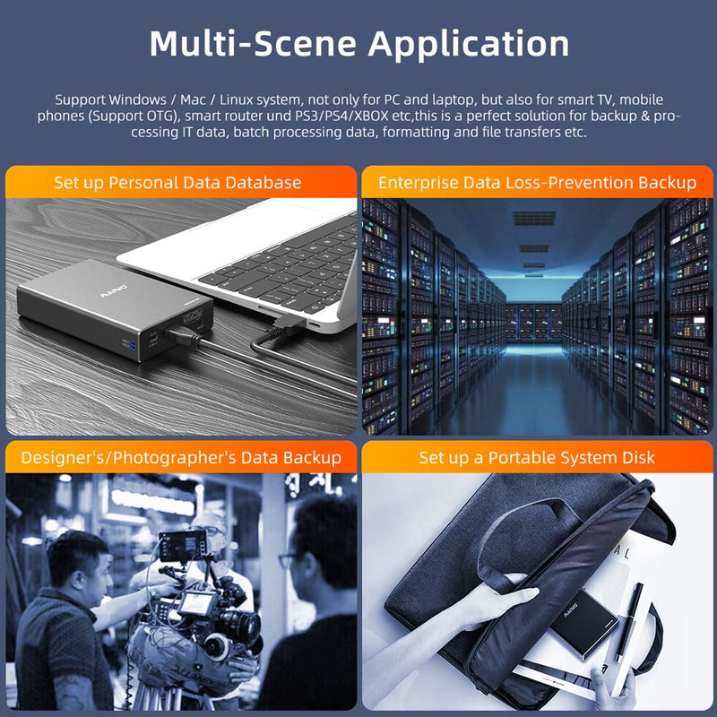  [AUSTRALIA] - MAIWO 2 Bay 2.5 inch USB 3.0 SATA Hard Drive HDD SSD Raid Aluminum Enclosure Support RAID 0/1 RAID Mode RAID Storage Case Up to 12TB