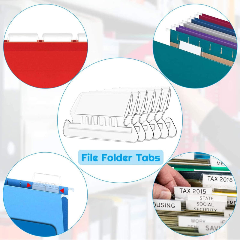  [AUSTRALIA] - File Folder Tabs, Paxcoo 50 Sets Hanging File Folder Labels Tabs and Inserts for Hanging Folders