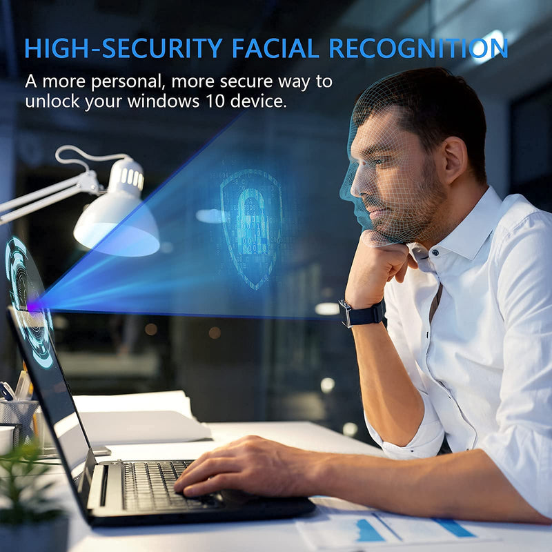  [AUSTRALIA] - Windows Hello Face Recognition Webcam for Windows 10, 1080p Win11 Computer USB IR Camera with Dual Microphones and Privacy Cover, Desktop Webcam for Video Conferencing, Streaming