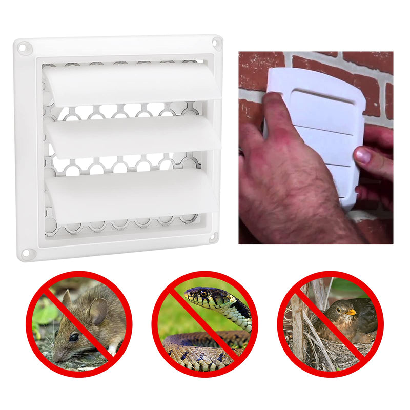  [AUSTRALIA] - 4 Inch Louvered Exhaust Dryer Vent Cover Outdoor Exhaust Cap for 4" Vent Duct Opening - with Aluminum Built-in Pest Guard Screen and Screws by Blutoget