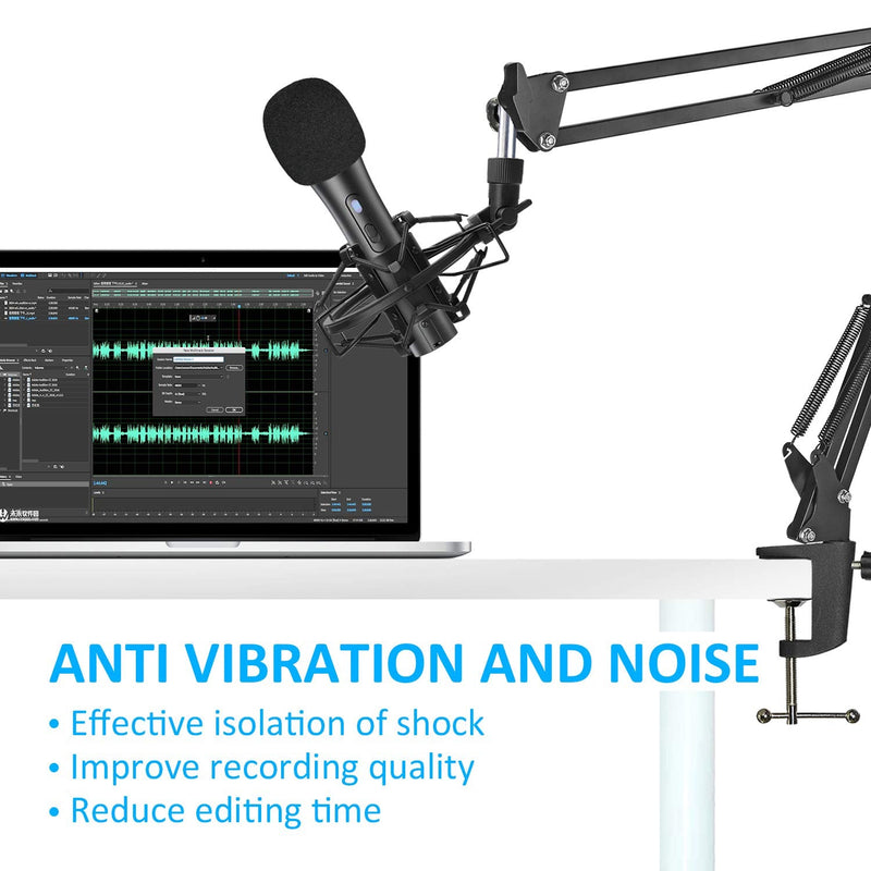  [AUSTRALIA] - SUNMON ATR2100x-USB Mic Shock Mount Holder with Foam Windscreen for Absorbe Vibration and Noise, Pop Filter Suitable for ATR2100x-USB, ATR2100-USB Dynamic Microphone Shock Mount with Foam Windscreen
