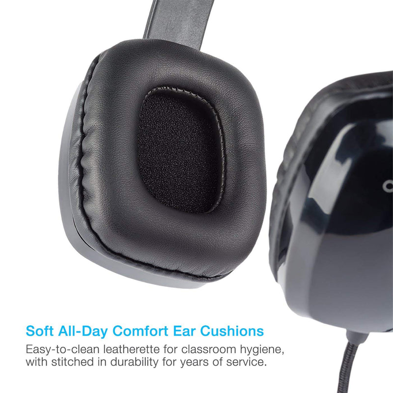  [AUSTRALIA] - Cyber Acoustics Stereo USB Headset, in-line Controls for Volume & Mic Mute, Noise Cancelling Mic & Flexible Boom for PC & Mac, Perfect for Classroom, Home or Office (AC-6012) 1 Unit