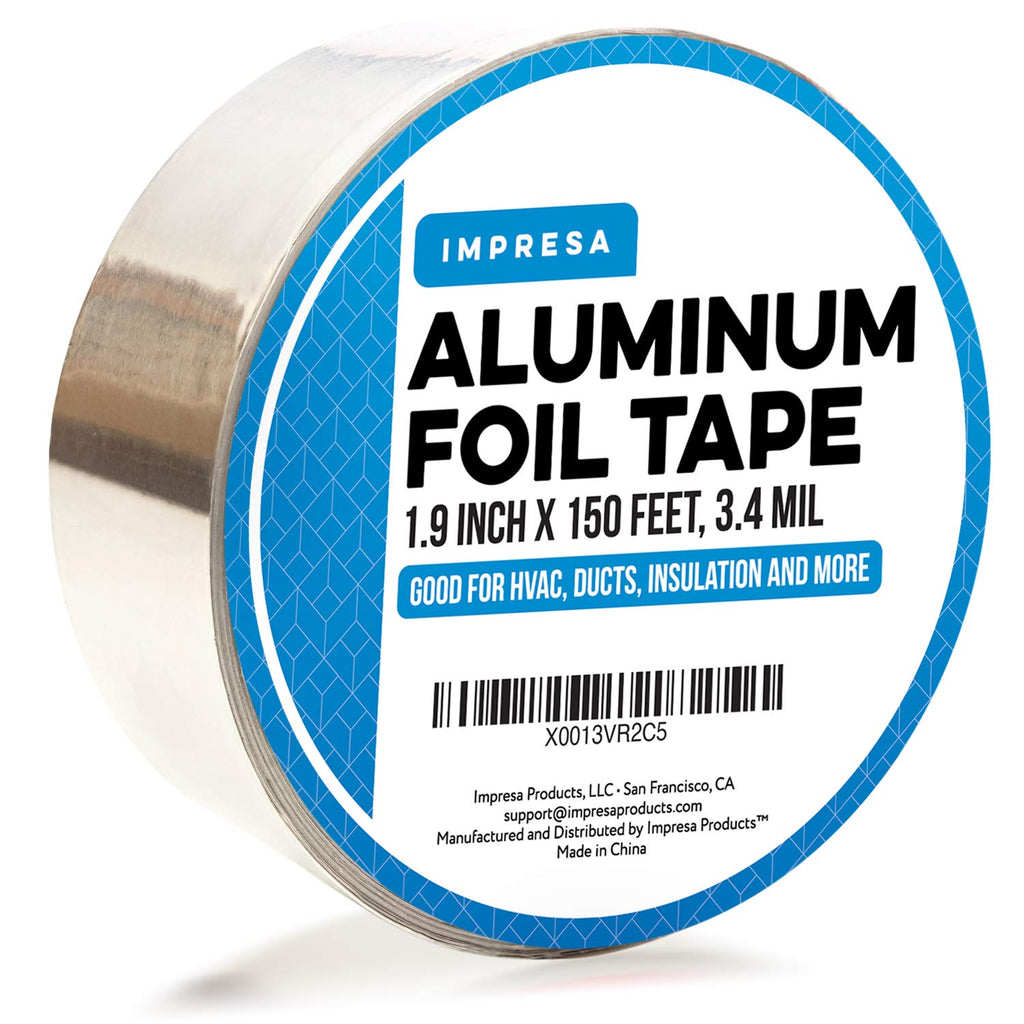  [AUSTRALIA] - [150 Feet / 50 Yards] 1.9 Inch Wide Aluminum Tape/Aluminum Foil Tape – Professional/Contractor-Grade - Excellent Sealing & Patching Hot and Cold HVAC, Duct, Pipe, Insulation Home and Commercial