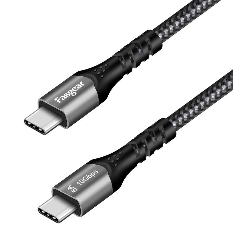  [AUSTRALIA] - Fasgear USB C to USB C Cable 1.6ft, Type C USB 3.1 Gen 2 10Gbps 4K@60Hz Output 5A 100W Fast Charge Power Delivery (PD),for PD Docking Station,T5 LaCie SSD,Hard Drives,MacBook Pro,iPad Pro 2018,Black 1.6ft (50cm) Black