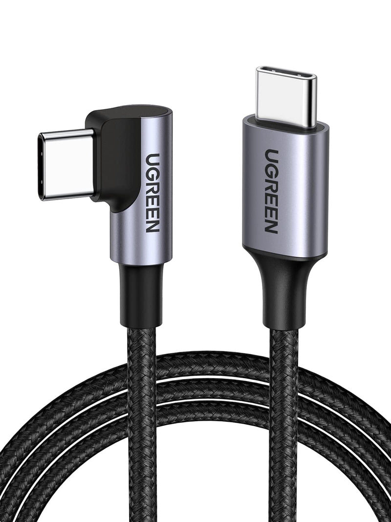  [AUSTRALIA] - UGREEN USB C to USB C Cable 60W, Right Angle 90 Degree Type C PD Fast Charger, Compatible with Samsung Galaxy S21 S20 Z Fold 3 Note 20 Google Pixel 5 4 MacBook Pro iPad Pro Air 4 Mini 6 Switch, 10FT