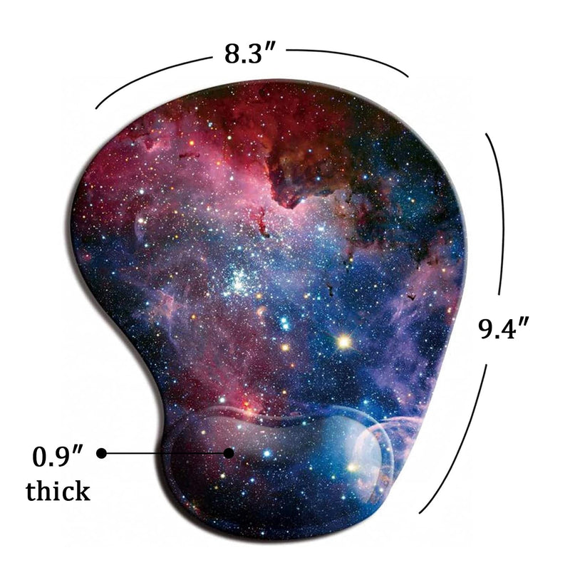 Dooke Ergonomic Mouse Pad with Wrist Support, Cute Mouse Pads with Non-Slip Rubber Base for Home Office Working Studying Easy Typing & Pain Relief Blue Red Nebula - LeoForward Australia