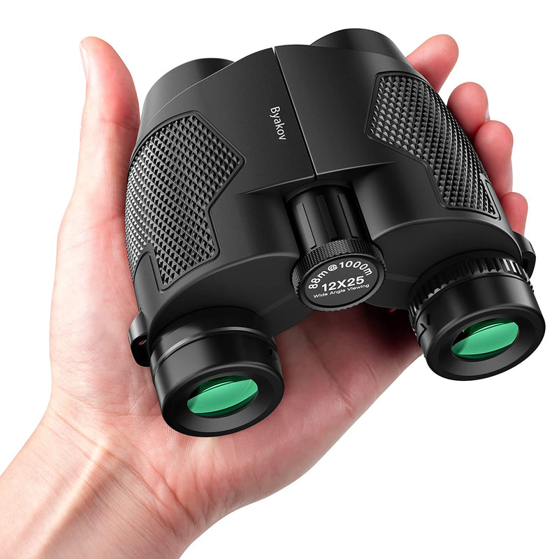  [AUSTRALIA] - 12 x 25 Binoculars for Adults and Kids, Compact Professional Binoculars for Bird Watching Hunting Concerts Sports Hiking, Waterproof Lightweight Small Binoculars with Clear Low Light Vision 12X25
