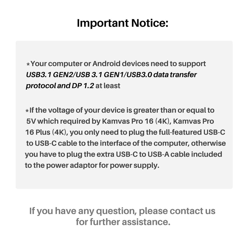  [AUSTRALIA] - HUION Full-Featured USB-C to USB-C Cable Support USB 3.1 GEN 2 DP Signal for Graphics Drawing Tablet with Screen Kamvas 22/24/22 Plus/24 Plus/Pro 16 (4K)/Pro 16 Plus (4K)/Pro 24(4K), 6.56ft 6.56 Feet