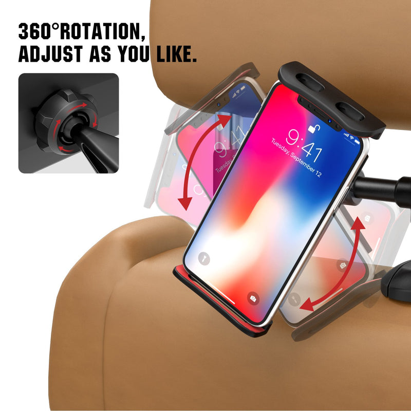  [AUSTRALIA] - MoKo Headrest Phone/Tablet Car Mount, Adjustable Tablet Holder for 4-11" Devices, Fit with iPhone 13 Pro Max/13, iPhone 12/12 pro Max/11, iPad Air 4/Mini 6 2021, iPad 9th 10.2, Galaxy S20, Red