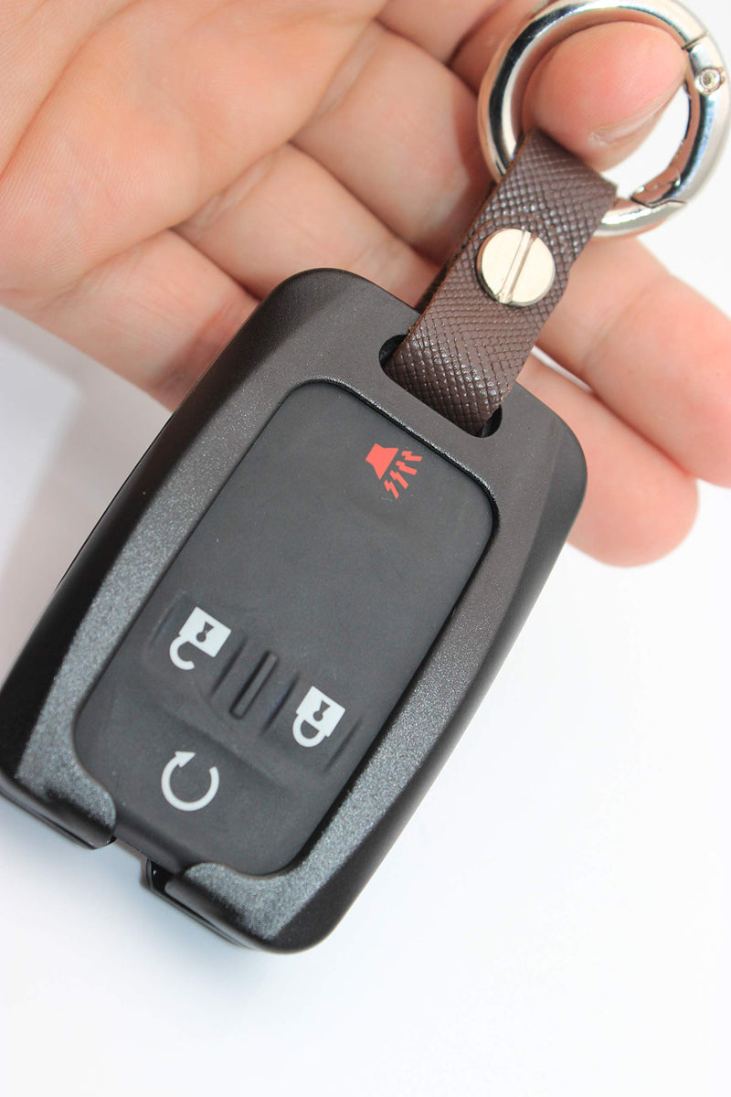  [AUSTRALIA] - HHYE0130 - Black Aluminium Alloy Remote Car Key Fob Case 2/3/4/5/6 Button Protector Cover Shell Keychain For Chevrolet Chevy Silverado, Colorado, Suburban GMC Sierra, Canyon