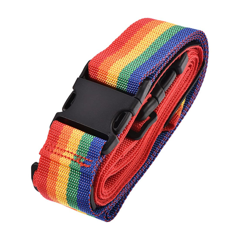  [AUSTRALIA] - uxcell Luggage Strap Suitcase Belt with 2 Buckles, 2Mx5cm Cross Adjustable PP Travel Packing Accessory, Multi Color (Red Orange Yellow Green Blue)