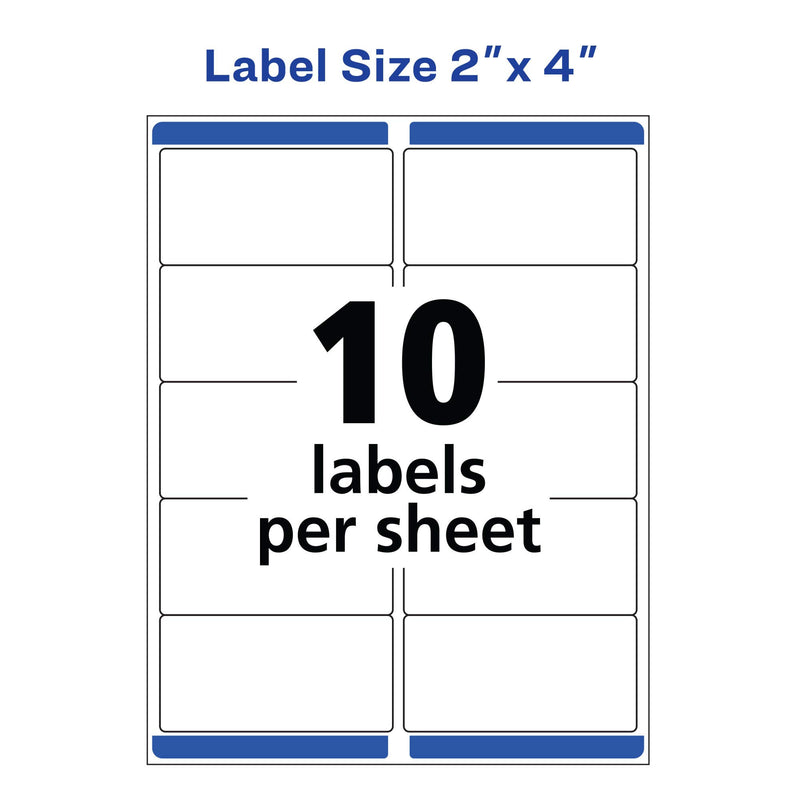 Avery Matte Frosted Clear Address Labels for Inkjet Printers, 2" x 4", 250 Labels (8663) 1 Pack - LeoForward Australia