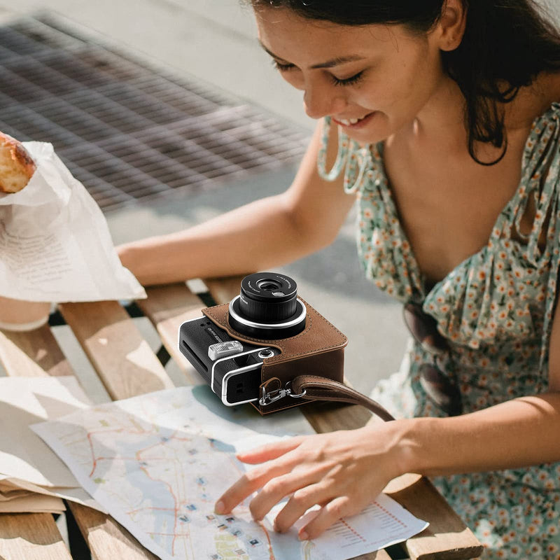  [AUSTRALIA] - Fintie Protective Case for Fujifilm Instax Mini 40 Instant Camera - Premium Vegan Leather Bag Cover with Removable Adjustable Strap, Rustic Brown Z-Rustic Brown