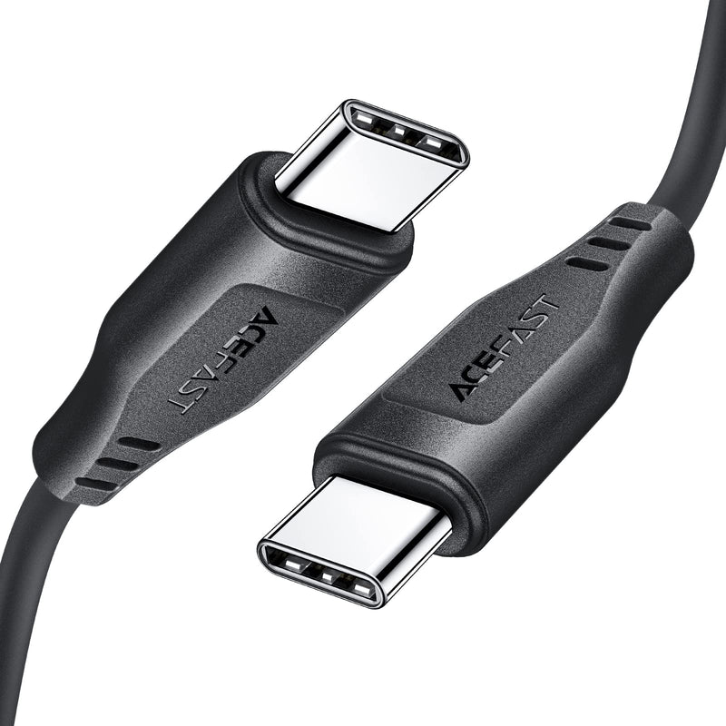  [AUSTRALIA] - USB C to USB C 60W Fast Charging Cable with 40-60MB/s Data Transfer, ACEFAST USB Type C 3.93ft Fast Charging Cable Compatible with MacBook Pro 13”/14”/16”, iPad Pro, iPad Air (Black, 1PC) Black