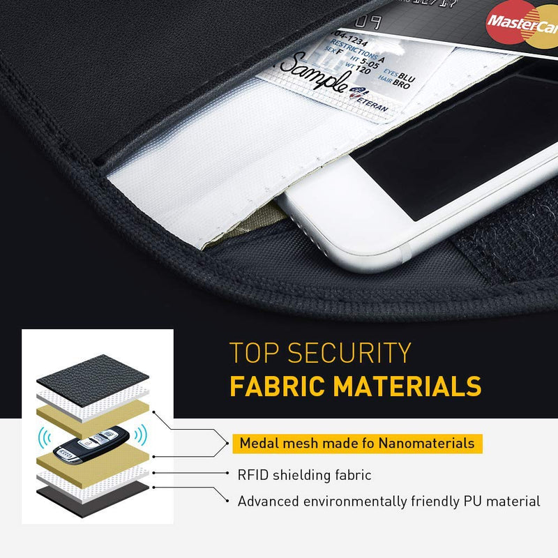 [AUSTRALIA] - 2 Pack Faraday Bags for Car Keys and Cell Phone, Signal Blocking Key Pouch, Anti Theft Car Protection, Cell Phone WiFi/GSM/LTE/NFC/RFID/Keyless Entry Fob Signal Blocking Pouch