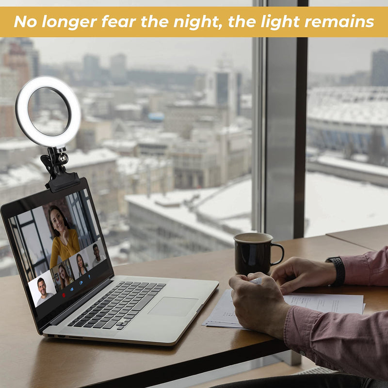  [AUSTRALIA] - AISEN Ring Light 6.29 inches with Tripod Light for Zoom Meetings Ring Light for Computer YouTube, Zoom Meeting, Makeup Video, Selfie with 3 Light Modes & 10 Brightness Level