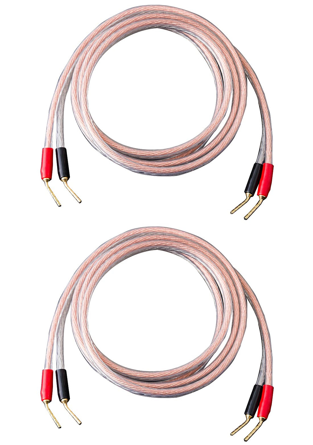  [AUSTRALIA] - JORZOR 2 Pack Pin Type Plug to Pin Type Plug Speaker Cable，Audiophile 14 AWG OFC Speaker Wire (3M(10FT), 2 pin to 2 pin) 3M(10FT)