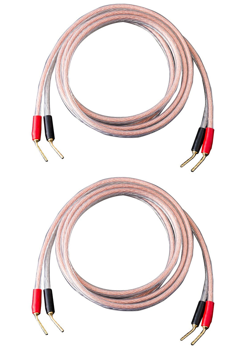  [AUSTRALIA] - JORZOR 2 Pack Pin Type Plug to Pin Type Plug Speaker Cable，Audiophile 14 AWG OFC Speaker Wire (3M(10FT), 2 pin to 2 pin) 3M(10FT)