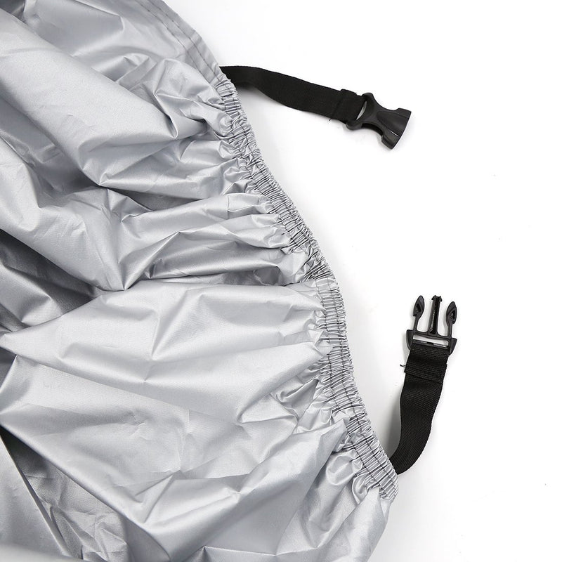  [AUSTRALIA] - uxcell L 190T Rain Dust Motorcycle Cover Black+Silver Outdoor UV Waterproof 86" for Honda Victory Kawasaki Yamaha Suzuki Harley Davidson