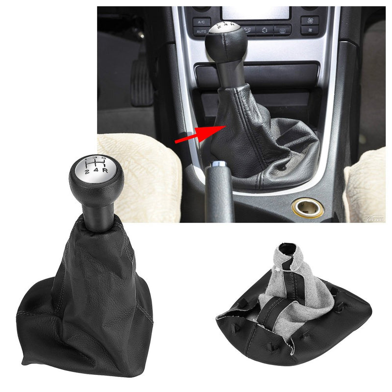  [AUSTRALIA] - Gear Shift Cover, Keenso 5 Speed Gear Shift Stick Knob Dust-proof Cover Gaiter Boot Leather for Peugeot 207/307/406
