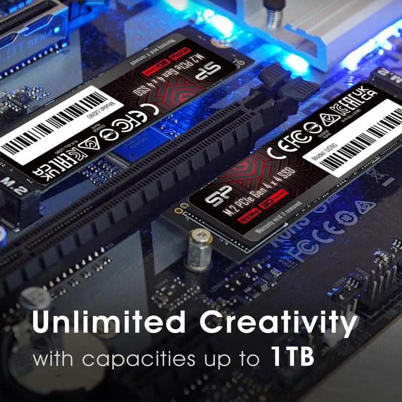  [AUSTRALIA] - Silicon Power 500GB UD90 NVMe 4.0 Gen4 PCIe M.2 SSD R/W up to 5,000/3,850 MB/s (SP500GBP44UD9005) 2280