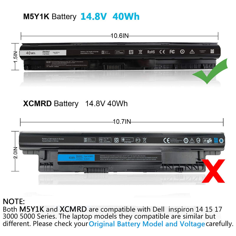  [AUSTRALIA] - M5Y1K Laptop Battery Compatible with Dell Inspiron 40Wh 14.8V,14 15 17 3000 5000 Series,5558 5559 3551 453-BBBR 3452 3451 3458N 3567 5755 5758 5759,Vostro 3458 3558,6YFVW VN3N0 GXVJ3 W6D4J HD4J0 4WY7C