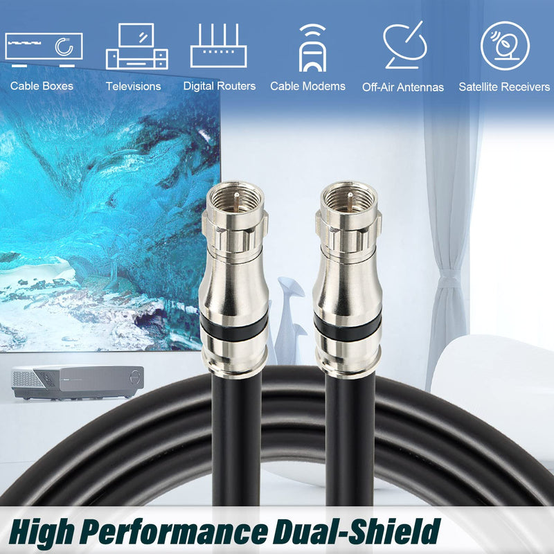  [AUSTRALIA] - MOOKEERF RG11 Coaxial Cable 25ft F Type Cable,Low Loss RG11 Cable 25 Feet,14AWG RG11 Coax Cable 75ohm,High Definition F Type Connector Cable for CATV,Satellite Dish,VHF/UHF,Radio,TV Antennas