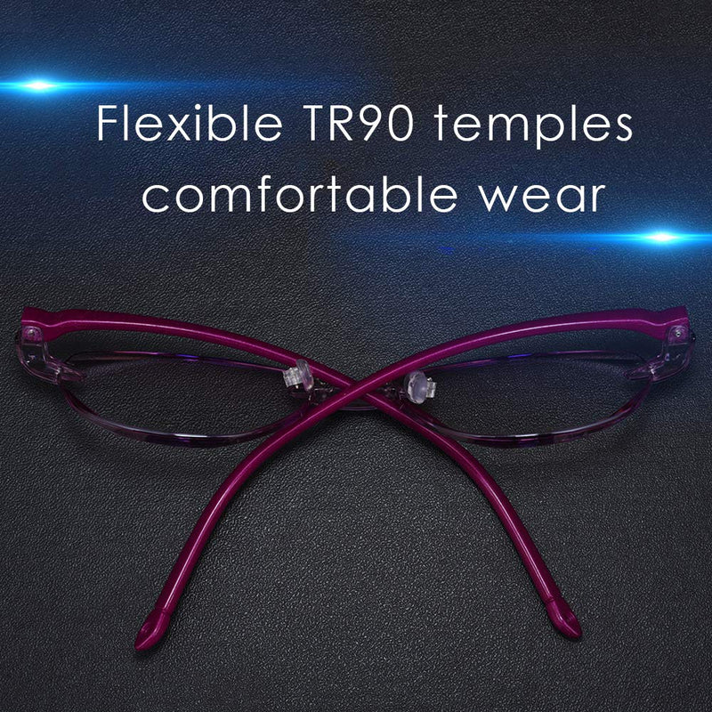  [AUSTRALIA] - LUFF Premium Computer Reading Glasses Blue Light Blocking Diamond Cut Edge Design Spectacle Readers for Women Pink 2.0 x