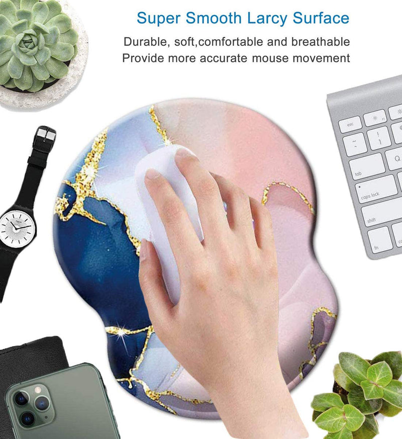 Mouse Pad with Wrist Support, Non Slip Mousepad Wrist Rest for Office, Computer, Laptop & Mac- Durable & Comfortable & Lightweight Ergonomic Support Mouse Mat (Pretty Marble-Wrist) Pretty Marble-Wrist - LeoForward Australia