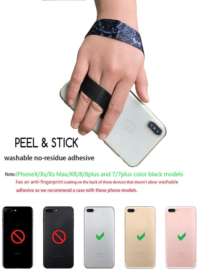 Finger Strap Phone Holder+Wrist Lanyard+Neck Lanyard - Ultra Thin Anti-Slip Universal Cell Phone Grips Band Holder for Back of Phone(3 Pack Set) (Black) BLACK - LeoForward Australia