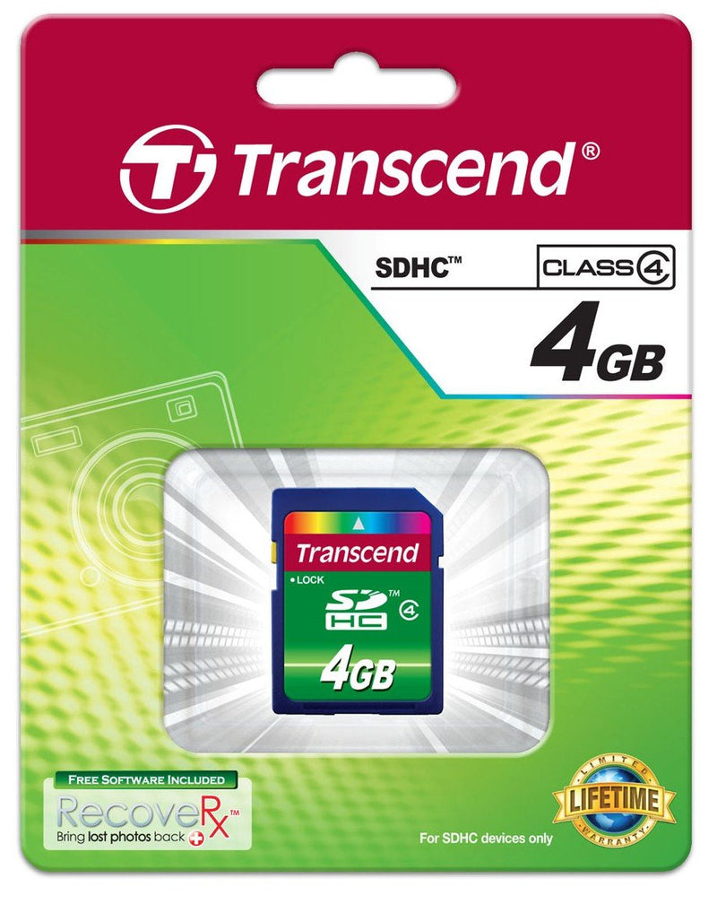 Transcend 4 GB Class 4 High Speed SDHC Flash Memory Card TS4GSDHC4 Standard Packaging - LeoForward Australia