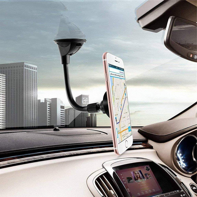  [AUSTRALIA] - WeTest Universal Magnetic Cradle Windshield Dashboard Cell Phone Mount Holder with 7.8 Inches Flexible Aluminum Arm