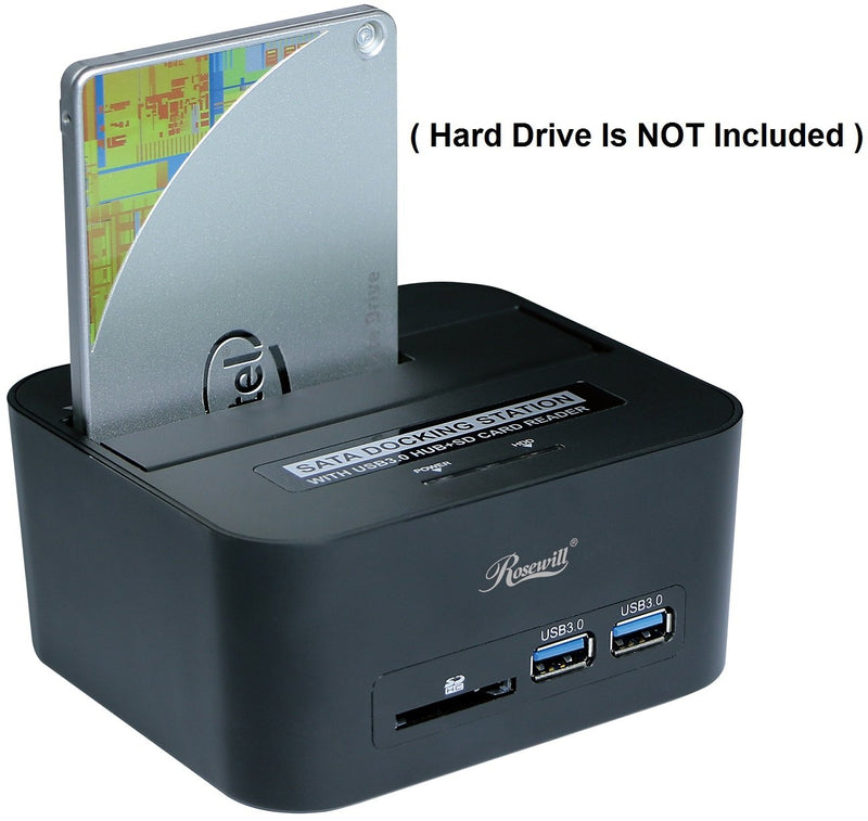 Hard Drive Docking Station SATA III / II / I to USB 3.0 for 2.5 & 3.5 Inch SATA III SSD HDD Single Bay HDD Docking with SD / SDHC Card Reader and USB 3.0 Port - LeoForward Australia