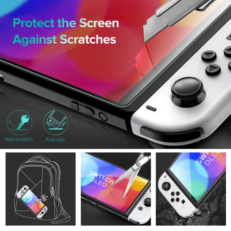  [AUSTRALIA] - [4 Pack] iVoler Tempered Glass Screen Protector Designed for Nintendo Switch OLED Model 2021 with [Alignment Frame] Transparent HD Clear Screen Protector for Nintendo Switch OLED 7'', Bubble Free