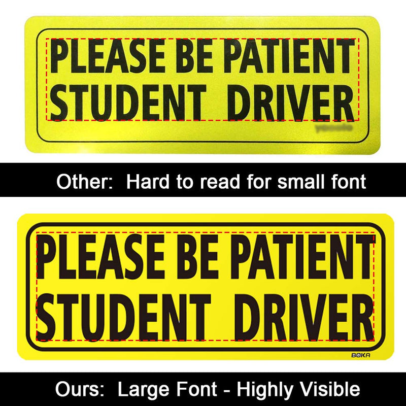  [AUSTRALIA] - BOKA Student Driver Magnet Car Signs - Reflective Vehicle Bumper Magnet Set of 3 Magnetic Bumper Sticker for New Driver Novice in Yellow Strongest Magnets