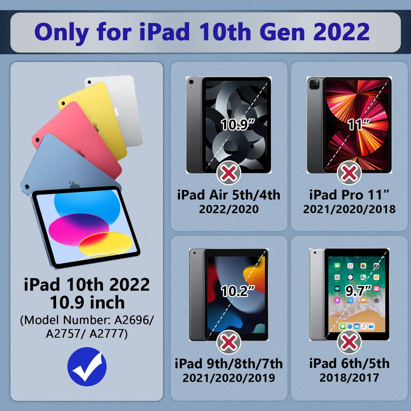  [AUSTRALIA] - Grifobes Kids Case for iPad 10th Generation Case, for 2022 10.9 inch iPad 10 th Generation Case with Kickstand, Heavy Duty Shockproof Rugged 10.9" 10 Gen Cover for Kids Boy Children Red+Blue