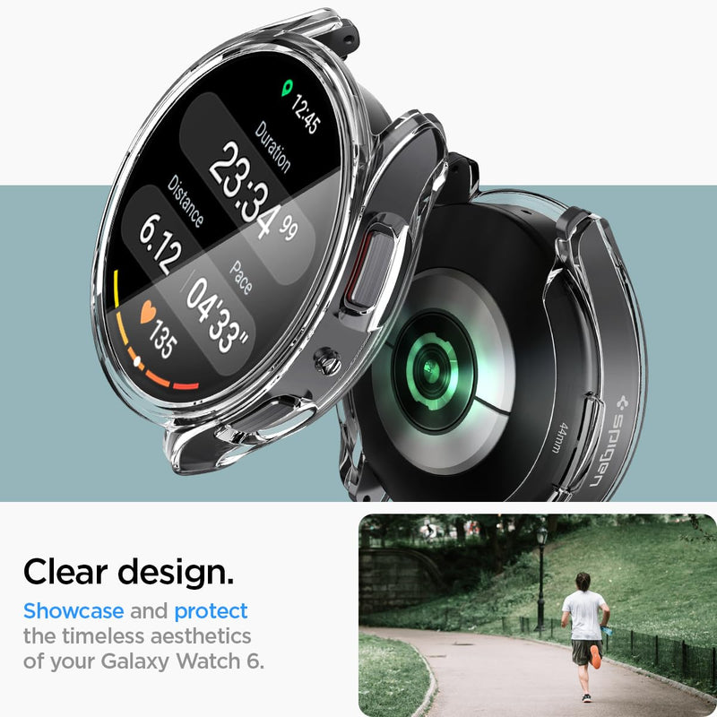  [AUSTRALIA] - Spigen Ultra Hybrid Designed for Samsung Galaxy Watch 6 44mm Case Scratch-Resistant Overall Protective Case with Screen Protector (2023) - Crystal Clear