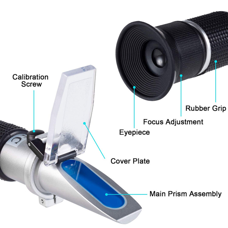 Honey Refractometer with ATC - Tiaoyeer Refractometer for Honey Moisture, Brix and Baume, 58-90% Brix Scale Range Honey Moisture Tester (Honey Refractometer) Honey Refractometer - LeoForward Australia