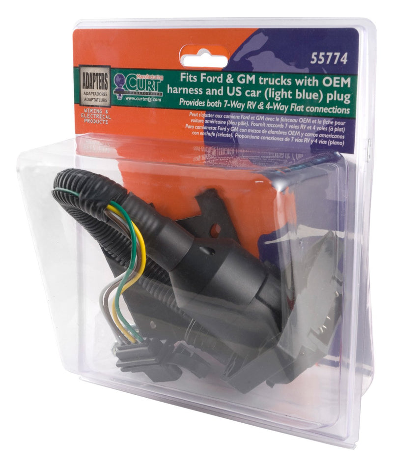  [AUSTRALIA] - CURT 55774 Dual-Output Vehicle-Side Trailer Wiring Harness Connectors for Select USCAR Vehicles, 7-Pin Trailer Wiring, 4-Pin Trailer Wiring