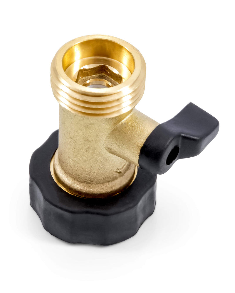  [AUSTRALIA] - Camco 20222 Brass Connector Straight Stainless Steel Shutoff Valve and Easy Grip Handles-Easily Connects to Standard Water Hose (2022) Water Connector Straight Valve