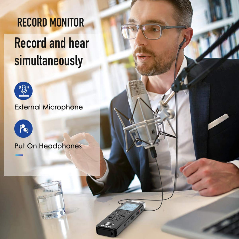  [AUSTRALIA] - EVISTR V508 32gb Digital Voice Recorder for Lectures Meetings - Portable Recording Devices with Playback, Line-in, Password, USB Rechargeable