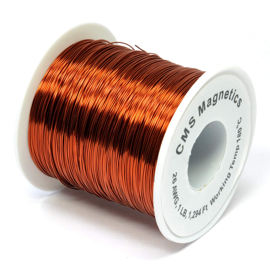  [AUSTRALIA] - CMS Magnetics 26 Gauge Magnet Wire (1 lb, 1294 ft), Enameled Copper Wire with Working Temperature 356 F, for School Science Experiments, Lab Work, DIY Projects 4 26 AWG