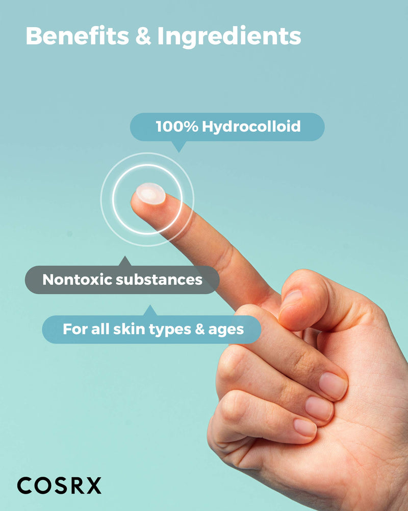 COSRX Acne Pimple Patch (96 counts) Absorbing Hydrocolloid Spot Treatment Fast Healing, Blemish Cover, 3 Sizes - LeoForward Australia