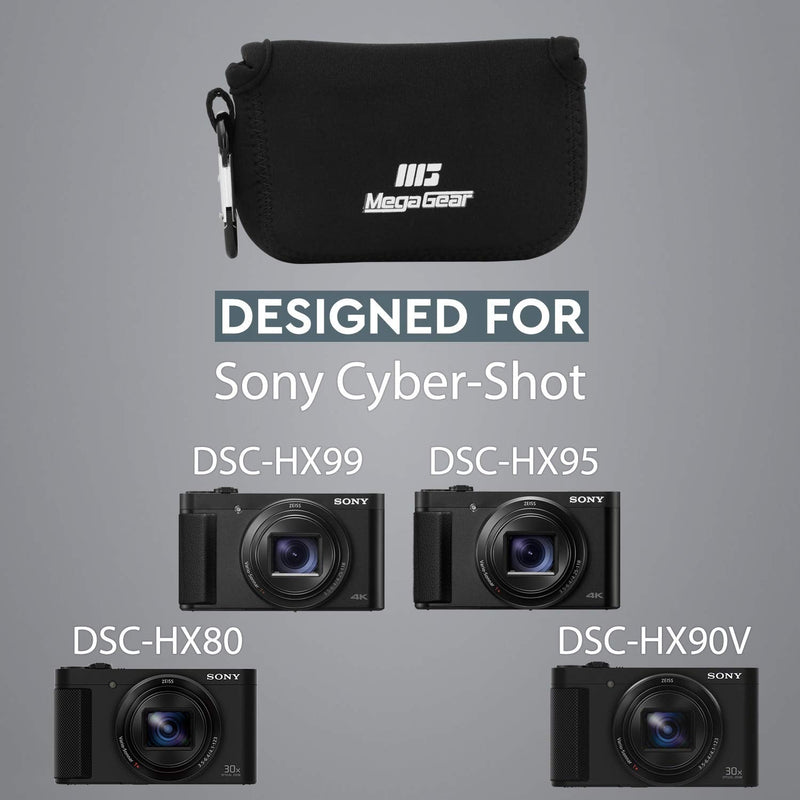  [AUSTRALIA] - MegaGear Ultra Light Neoprene Camera Case Compatible with Sony Cyber-Shot DSC-HX95, DSC-HX99, DSC-HX80, DSC-HX90V Black