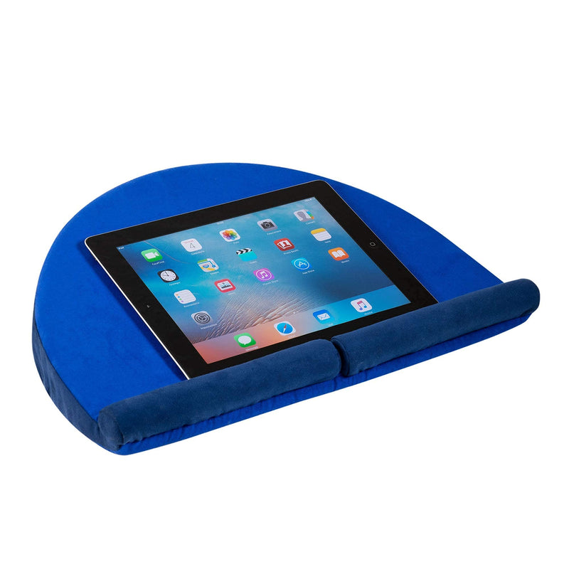  [AUSTRALIA] - Lapwedge iPad Stand, Tablet Stand and Laptop Stand Cushion for Bed Sofa, Laptop, iPad andTablet Holder, Lap Rest Support, Pillow with Cable Hole, Fits up to 15'' Notebook (Blue) Blue
