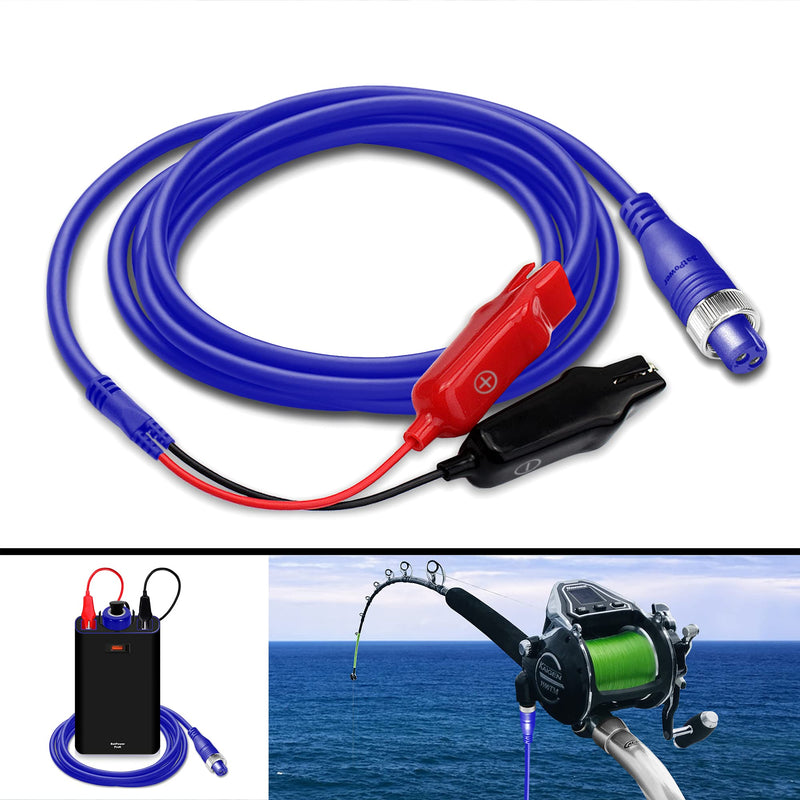  [AUSTRALIA] - BatPower ProK Electric Fishing Reel Battery Power Cable Air Cord Compatible for Banax Kaigen 7000 1500 500 300 150 Power Assist Electric Reel Battery BP-FK08B BP-FK16B Power Cord 2PIN Cable 6.6FT ProK B Cable