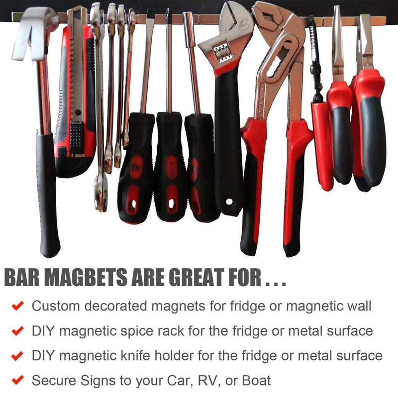 Strong Magnet - 25 Pack Neodymium Bar Magnets, Powerful Rare Earth Magnets - Industrial Strength NdFeB Magnet Set for Fridge, DIY, Crafts - 60 x 10 x 3 mm - LeoForward Australia