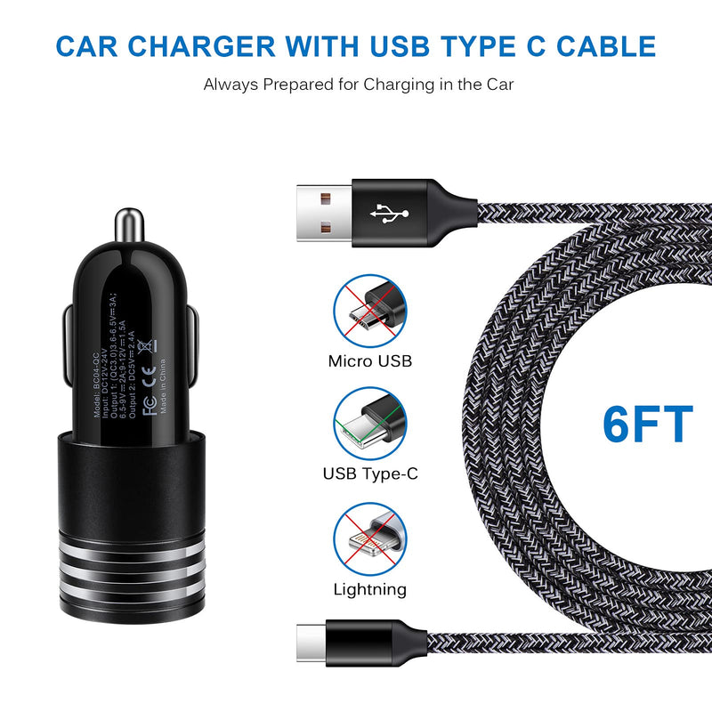  [AUSTRALIA] - USB C Fast Charger for Samsung Galaxy S23/S22/S21/S21 Ultra/S21+/S20 FE Note 20 Ultra A13 A53 A12 A32 A42 A21 A51 A71 A10E A20 A50 S10 S9 S8,Quick Charge 3.0 Wall Charger Car Adapter+6FT Type C Cable