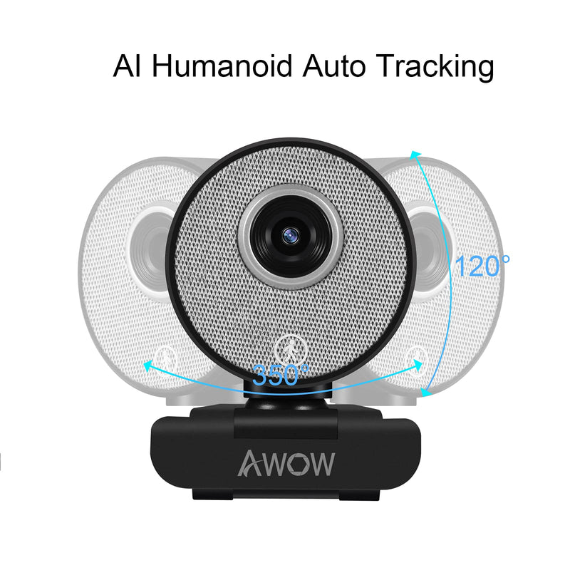  [AUSTRALIA] - AI Humanoid Auto Tracking Webcam 1080P - AI Face Recognition Auto Zoom HD Camera Light Correction Plug & Play Suitable for Win10 Mac OS Linux Video Calls Meetings Online Courses Games W66